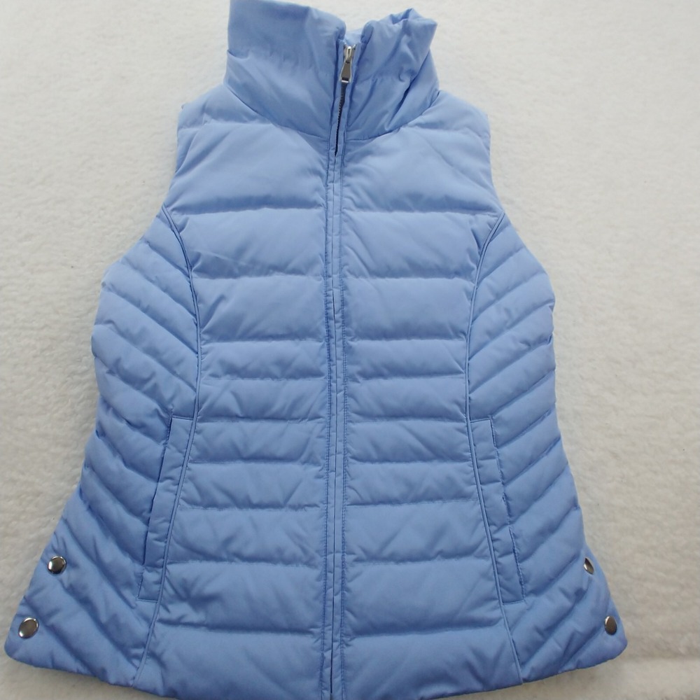 Talbots Women's Size Small LightBlue Puffer‎ Down Puffer Vest Jacket